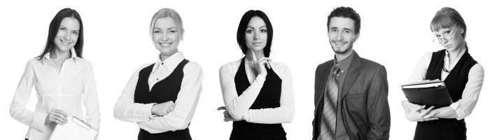 Business team over white background